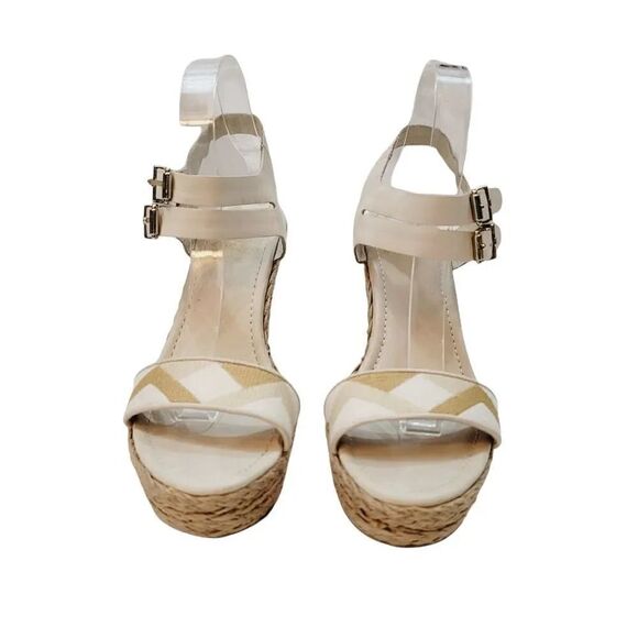 Elliott Lucca Guilia Leather Espadrille Wedge in Linen Multi Size 9 - Picture 15 of 15